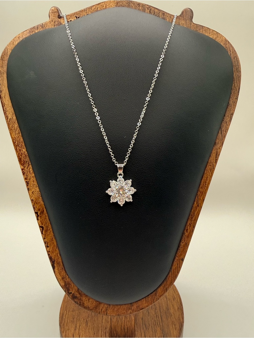GRA Certified 1 CT Moissanite Floral Pendant Necklace